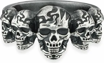 Produktbild von cai Ring 925/- Sterling Silber matt oxidiert Totenkopf