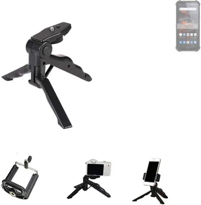 Produktbild von K-S-Trade Stativ Tisch-Ständer Dreibein Handy-Stativ Ständer kompatibel mit Oukitel WP19 Pro Mini-Stativ Smartphone Tripod Handy-Stativ aus Plastik