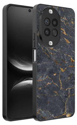 Obrázok produktu pre Fit pre Huawei Nova 14 Phone Case with Grey Gold Marble Print - TPU Backcover Case Grey Gold Marble Design - Black - Smartphonica