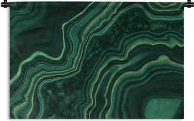Produktbild von MuchoWow® Wandteppich Wandbehang Marmor - Schwarz - Gold 90x60 cm Tapisserie Dekoration Wandtuch - Wandskulpturen - Bildteppich