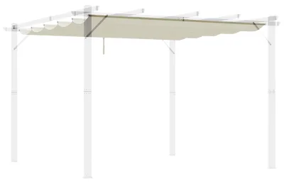Obrázek produktu pro Zatahovací střecha pergoly, polyesterová tkanina, ochrana proti UV záření, krémová, 250 x 255 cm-a