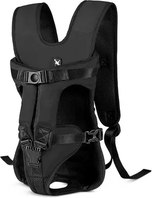 Produktbild von Famanu Rucksack für Haustiere - Tragbar, Verstellbar, Atmungsaktiv, Schwarz, L