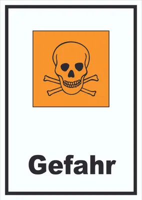 Produktbild von Schild Gefahrensymbol giftig Gefahr Totenkopf hochkant A4 (210x297mm)