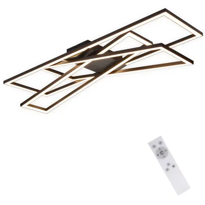 Produktbild von ZMH Deckenleuchte Dimmbar mit Fernbedienung LED Deckenlampe Schlafzimmer Schwarz 45W Modern Wohnzimmer Metall Deckenlampen