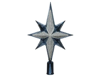 Productafbeelding van Piek ster glitter nachtblauw kerstversiering Decoris