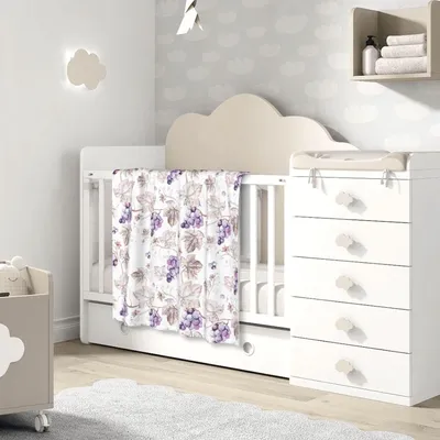 Productafbeelding van Babydekens met druivenbladerenprint voor jongens en meisjes