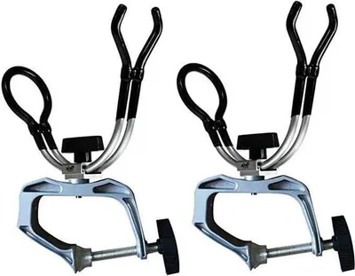 Produktbild von Famanu U-förmige Angelhalter mit Klemme - 360 Grad verstellbar - Set von 2