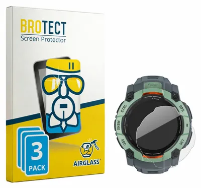 Produktbild von 3x BROTECT Schutzglas für Garmin Instinct 3 AMOLED (50 mm) Schutzfolie Panzer Folie Glas Display Schutz klar
