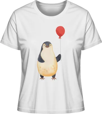 Produktbild von Mr. & Mrs. Panda Shirt Damen Pinguin Luftballon Größe XL - Weiß - Geschenk, Liebe, Mit Print, T-Shirt, für Frauen, Kirmes, Oberteil, Motivation, Jahrmarkt, Basic, Glück