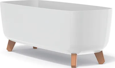 Image de nabbi Jardinière plastique sur pieds DGCL600 58 cm - blanc