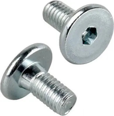 Zdjęcie produktu dla Śruby z łbem płaskim M6 Śruby meblowe Złącza meblowe 12mm typ KF z gniazdem sześciokątnym ISK 4mm - 10 szt