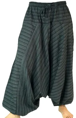 Productafbeelding van Harembroek, plooibroek, wijde broek, Aladdinbroek van katoen - Zwart, dames, broeken