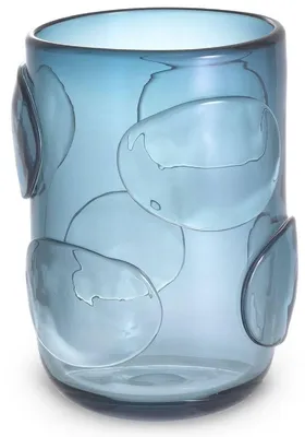 Produktbild von Casa Padrino Luxus Deko Glas Vase Blau Ø 19 x H. 27 cm - Elegante mundgeblasene Blumenvase - Luxus Kollektion