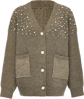 Produktbild von caissa damen strickjacke - taupe melange, M