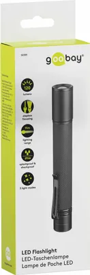 Produktbild von Goobay 58389, Taschenlampe, Schwarz, Aluminium, IPX4, -10 - 50 °C, LED