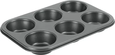 Immagine prodotto di Set di 6 teglie per muffin Superior di Metaltex in alluminio, antiaderenti, 27 x 18 cm, nere