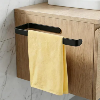 Immagine prodotto di Portasciugamani senza foratura, 33 cm, nero, acciaio inossidabile 304