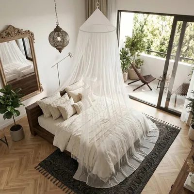 Immagine prodotto di SEKEY zanzariera per letto matrimoniale e letto singolo - 60x220x850 cm Zanzariera di grandi dimensioni per i viaggi e la casa, a maglia fine con ganci adesivi