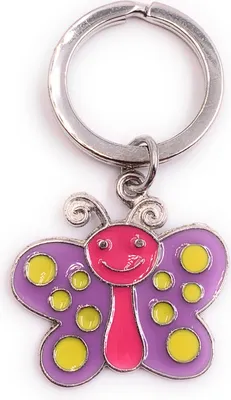 Produktbild von Onwomania Schlüsselanhänger Schmetterling Lila Edel Metall Anhänger Charm