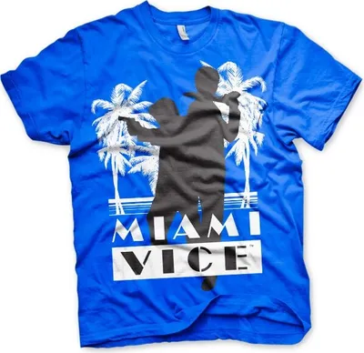 Produktbild von Miami Vice Silhuettes T-Shirt - Small - Blue
