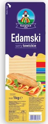 Zdjęcie produktu dla Ser Edamski Łowicz w plastrach 1kg Łowicz