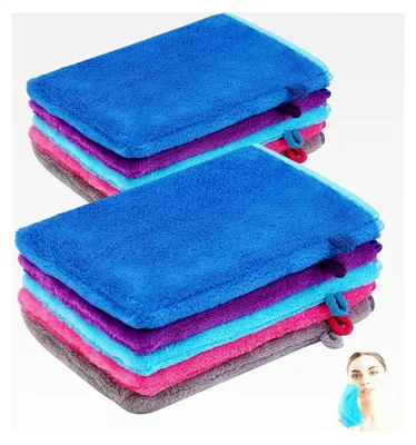 Produktbild von Waschhandschuhe, 10 Stück 15 x 20 cm, Frottee, Mikrofaser, Weich, Wiederverwendbar (5 Farben)