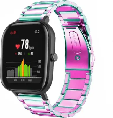 Produktbild von Strap-it Xiaomi Amazfit GTS Gliederarmband (Regenbogen)