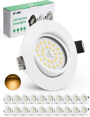 Produktbild von Spots 230V Flach Dimmbar, Einbaustrahler Warmweiß 5.5W 650lm 68mm - 80mm Lochmaß, Deckenspots Deckenstrahler Schwenkbar für Küche Wohnzimmer Badezimmer, 20er Set