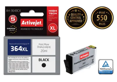 Produktbild von ActiveJet AH-C21, Compatible, Tinte auf Pigmentbasis, Schwarz, HP, HP DeskJet D5445, D5460, D7560, D7680 HP Photosmart B109, B110, B210a, B8550, B8560, C5324, C5370,..., 1 Stück(e)