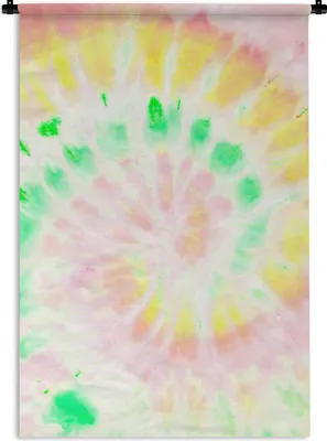 Produktbild von MuchoWow® Wandteppich Wandbehang Sommer - Krawattenfärbung - Rosa 90x135 cm Tapisserie Dekoration Wandtuch - Baumwolle - Wandskulptur