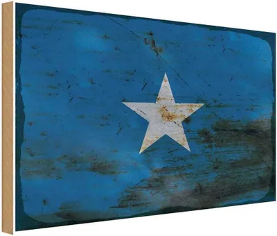 Produktbild von vianmo Holzschild 12x18 cm Somalia Rost Flagge Fahne Wappen
