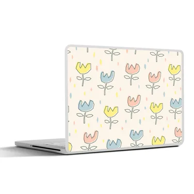 Produktbild von MuchoWow® Laptop Aufkleber Sticker Cover Blumen - Pastell - Geburt 30x22 cm - Laptop-Sticker
