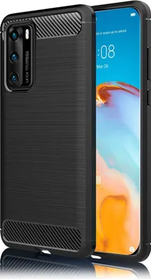 Image de NALIA Carbon Look Case pour Huawei P40, housse de protection pour téléphone portable Cover Bumper
