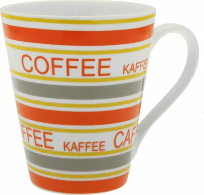 Produktbild von Jean Products Kaffeebecher Tee Tasse Kaffee Becher Porzellan Orange Grau 300 ml