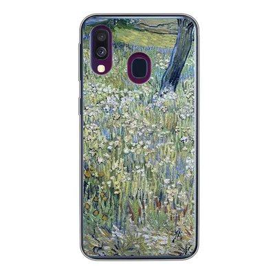 Produktbild von MuchoWow® Handyhülle Schutzhülle Hülle für Samsung Galaxy A40 Baumstämme im Gras - Vincent van Gogh Silikon Softcase Handy Hülle - Handy-Tasche