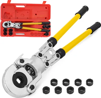 Immagine prodotto di Pinze a crimpare VEVOR U16, U20, U25, U32, TH16, TH20, TH26, TH32 mm, pinze a crimpare pinze a crimpare 6 T forza di pressione, pinze a crimpare per tubi con testa girevole a 360° e impugnatura ergonomica, pinze a crimpare per tubi portatili Ø16-32 m
