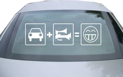 Produktbild von Indigos UG - Aufkleber Heckscheibe & Motorklappe DE2541 - weiß - 600x171 mm - Trainhorn - Auto Scheiben Fenster Heckklappe Tuning Racing JDM - Die cut