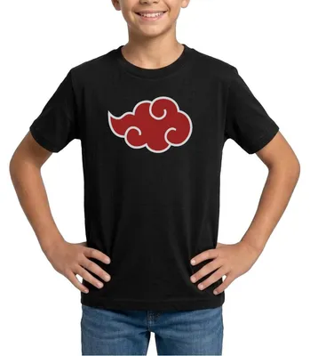 Produktbild von Spreadshirt Naruto Shippuden Akatsuki-Wolke Teenager T-Shirt, 134/146 (9-11 Jahre), Schwarz