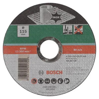 Obrázok produktu pre Bosch 2 609 256 320, Rezací disk, Nerezová oceľ, 11,5 cm, Každá značka, 2,22 cm, Viacfarebný