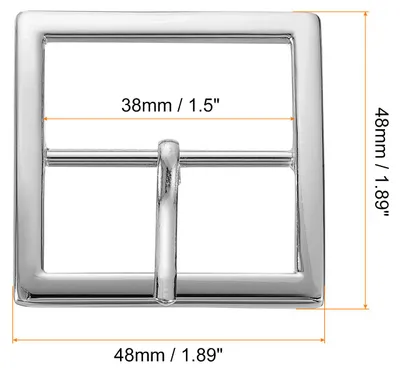Produktbild von Metall Rollen Schnalle, 38mm Gš¹rtelschnallen zum Wechseln Einzelspangen Gš¹rtelschnalle mit Quadratischem Mittelsteg Schnalle fš¹r Schuhe DIY Taschen Zubeh?r Gš¹rtel, Silber