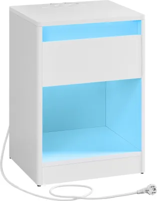 Obrázek produktu pro Noční stolek VASAGLE s nastavitelnou LED diodou, boční stolek se zásuvkami