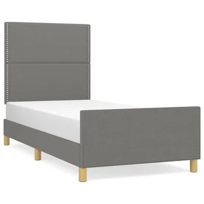 Produktbild von Bettgestell ohne Matratze Dunkelgrau 100x200 cm Stoff