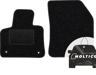 Produktbild von moto-MOLTICO Vorne Fußmatten Auto Velours Autoteppiche Schwarz Automatten Set 2-teilig passend für Peugeot 5008 II ab 2017