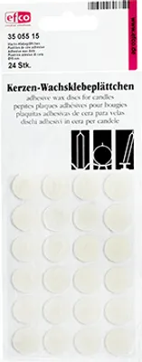 Produktbild von Wachs-Klebeplättchen  weiß, 15 Stk. ø 15 mm