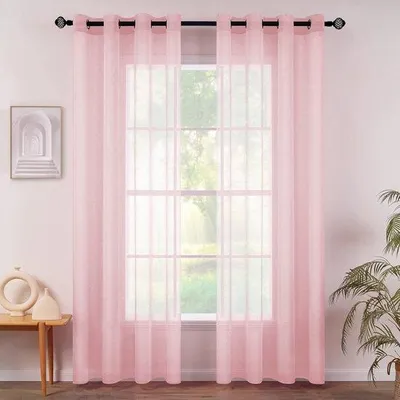 Produktbild von Famanu Vorhangset 2-teilig - Transparente Voile Vorhänge mit Ösen