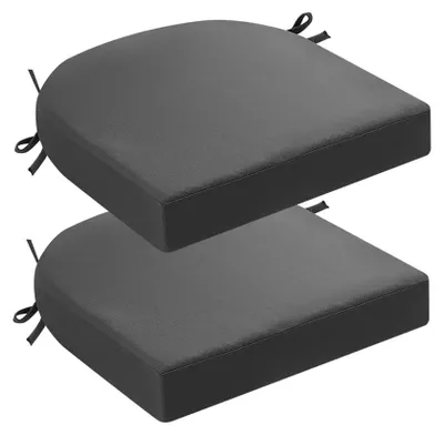 Sitzkissen 2er-Set 42x43 cm wasserdicht dunkelgrau