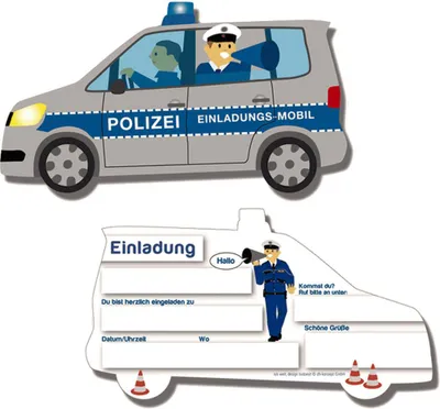 Produktbild von Polizei Einladungskarten ( 6 Stk )