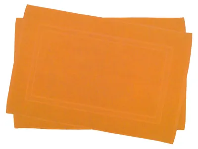 Produktbild von 2 er Set Julie Julsen® Badvorleger Duschvorleger Doppel Rahmen Orange,70 x 120 cm