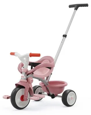 Image de Smoby Tricycle Évolutif 3 en 1 Be Move Confort Rose avec Canne Parentale Réglable Siege Ergonomique et Pneus Silencieux Dès 10 Mois