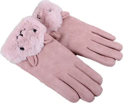 Produktbild von Frauen Winter Winddicht Outdoor Driving Radfahren Touchscreen Warme Wildlederhandschuhe - (Rosa)